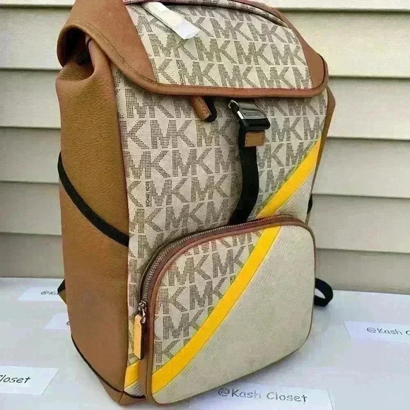 Michael Kors Backpack Mens Cooper Logo Stripe Bag & Wallet Bundle Set Chino main image 7